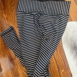 lululemon athletica Black and White Striped Pants